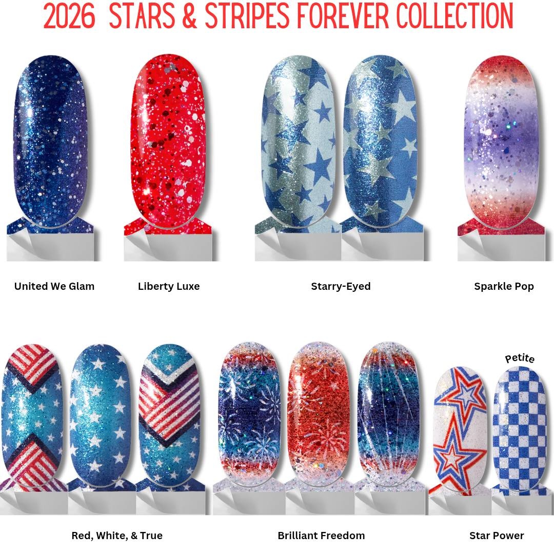 🇺🇸 Red, white, and NEW! 🇺🇸

The Stars & Stripes Forever Collection has officially arrived!

Whether you're planning for summer vacations, backyard BBQs, fireworks, concerts, or simply love patriotic nails, there's a design for you.

From sparkling reds and deep navy glitters to fireworks and star-filled designs, these shades bring all the summer celebration vibes.

Which one catches your eye first? ❤️🤍💙