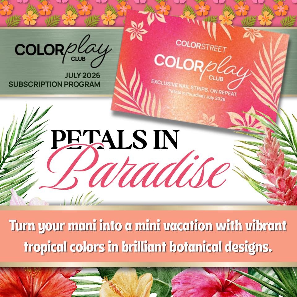 🌺 Vacation vibes are arriving by mail.

July's Color Play Club theme, Petals in Paradise, combines vibrant tropical colors with stunning botanical-inspired designs.

If you love surprises, exclusive products, and treating yourself to a little happy mail each month, this might be your new favorite thing.

Would you rather spend a week:
🏖 On the beach
🌴 At a tropical resort
⛰ In the mountains

Tell me below!